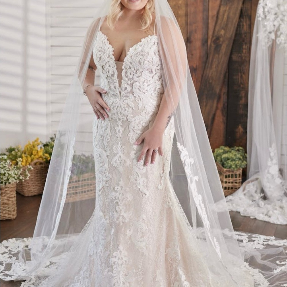 Maggie Sottero Tuscany Lynette Lace Wedding Dress Size 16 Stunning!!